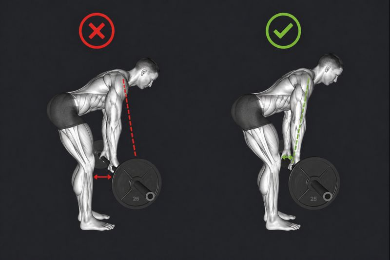 Deadlift โ Bar moves away from the body