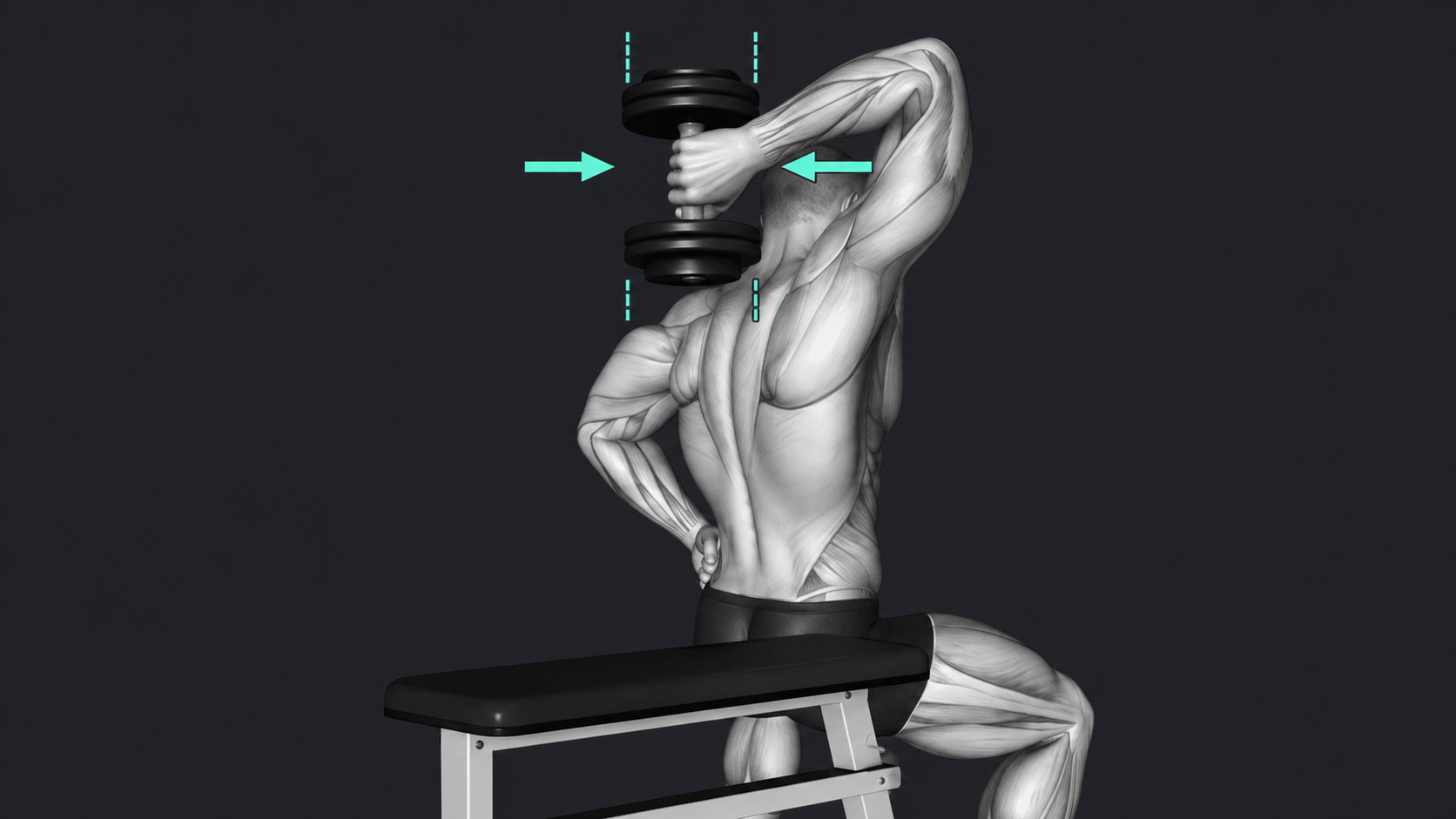 One Arm Dumbbell Tricep Extension — Grip width